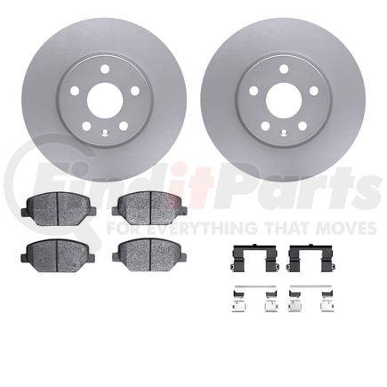 4512-46151 by DYNAMIC FRICTION COMPANY - GEOSPEC Coated Rotors with 5000 Brake Pads - Ceramic and Hardware