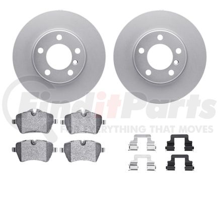 4512-32038 by DYNAMIC FRICTION COMPANY - GEOSPEC Coated Rotors with 5000 Brake Pads - Ceramic and Hardware