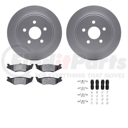 4512-39039 by DYNAMIC FRICTION COMPANY - GEOSPEC Coated Rotors with 5000 Brake Pads - Ceramic and Hardware