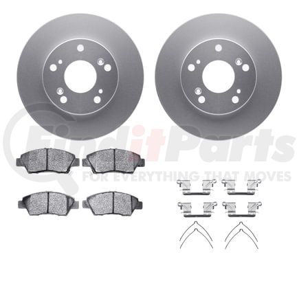 4512-59127 by DYNAMIC FRICTION COMPANY - GEOSPEC Coated Rotors with 5000 Brake Pads - Ceramic and Hardware