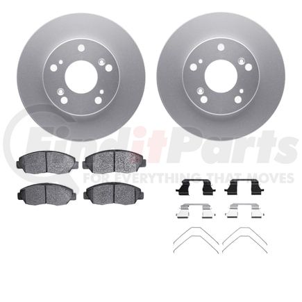 4512-59128 by DYNAMIC FRICTION COMPANY - GEOSPEC Coated Rotors with 5000 Brake Pads - Ceramic and Hardware