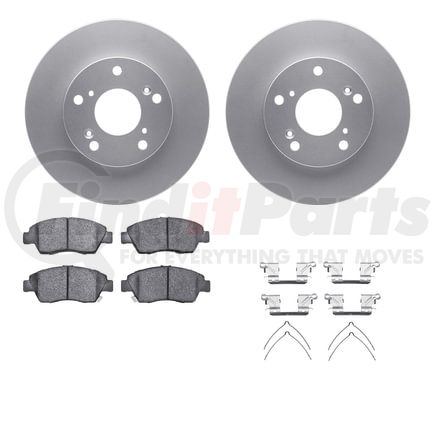 4512-59137 by DYNAMIC FRICTION COMPANY - GEOSPEC Coated Rotors with 5000 Brake Pads - Ceramic and Hardware