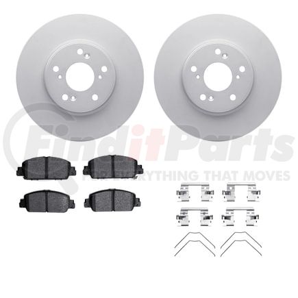 4512-59140 by DYNAMIC FRICTION COMPANY - GEOSPEC Coated Rotors with 5000 Brake Pads - Ceramic and Hardware