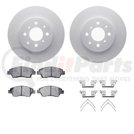 4512-59141 by DYNAMIC FRICTION COMPANY - GEOSPEC Coated Rotors with 5000 Brake Pads - Ceramic and Hardware