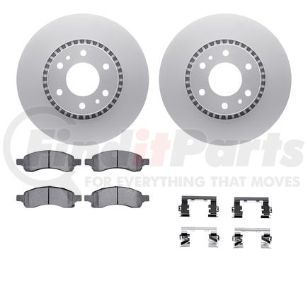 4512-48124 by DYNAMIC FRICTION COMPANY - GEOSPEC Coated Rotors with 5000 Brake Pads - Ceramic and Hardware