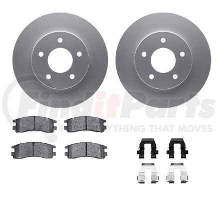4512-52022 by DYNAMIC FRICTION COMPANY - GEOSPEC Coated Rotors with 5000 Brake Pads - Ceramic and Hardware