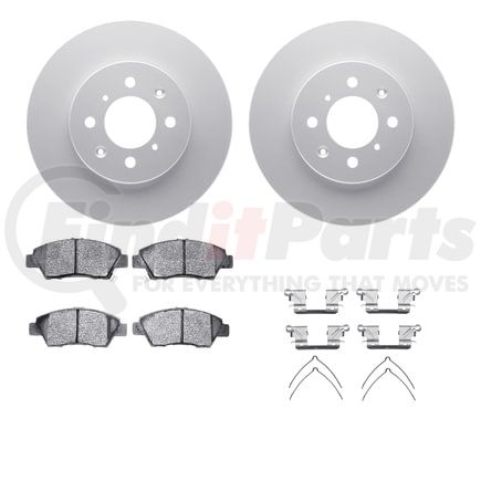 4512-59107 by DYNAMIC FRICTION COMPANY - GEOSPEC Coated Rotors with 5000 Brake Pads - Ceramic and Hardware