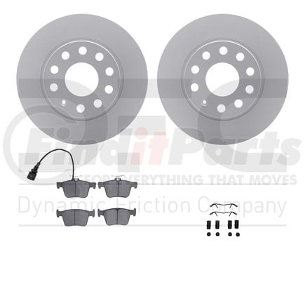 4512-74156 by DYNAMIC FRICTION COMPANY - GEOSPEC Coated Rotors with 5000 Brake Pads - Ceramic and Hardware