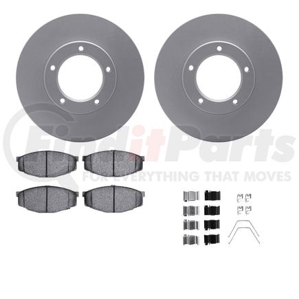 4512-76156 by DYNAMIC FRICTION COMPANY - GEOSPEC Coated Rotors with 5000 Brake Pads - Ceramic and Hardware