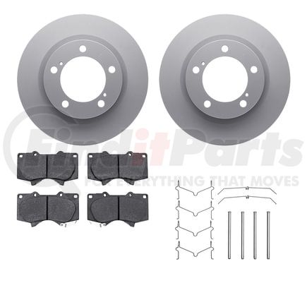 4512-76188 by DYNAMIC FRICTION COMPANY - GEOSPEC Coated Rotors with 5000 Brake Pads - Ceramic and Hardware