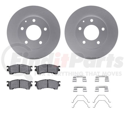 4512-80053 by DYNAMIC FRICTION COMPANY - GEOSPEC Coated Rotors with 5000 Brake Pads - Ceramic and Hardware