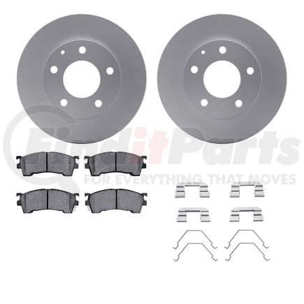 4512-80054 by DYNAMIC FRICTION COMPANY - GEOSPEC Coated Rotors with 5000 Brake Pads - Ceramic and Hardware