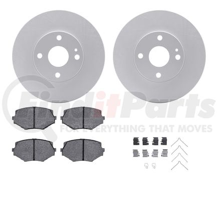 4512-80057 by DYNAMIC FRICTION COMPANY - GEOSPEC Coated Rotors with 5000 Brake Pads - Ceramic and Hardware