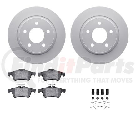 4512-80065 by DYNAMIC FRICTION COMPANY - GEOSPEC Coated Rotors with 5000 Brake Pads - Ceramic and Hardware