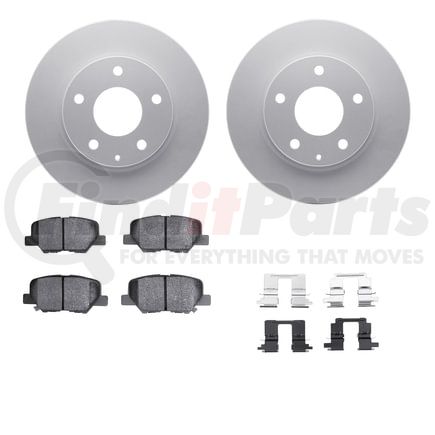 4512-80076 by DYNAMIC FRICTION COMPANY - GEOSPEC Coated Rotors with 5000 Brake Pads - Ceramic and Hardware