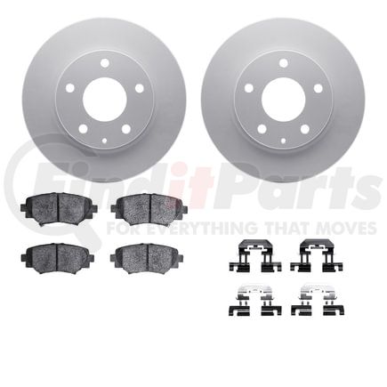 4512-80077 by DYNAMIC FRICTION COMPANY - GEOSPEC Coated Rotors with 5000 Brake Pads - Ceramic and Hardware