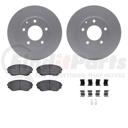 4512-80084 by DYNAMIC FRICTION COMPANY - GEOSPEC Coated Rotors with 5000 Brake Pads - Ceramic and Hardware