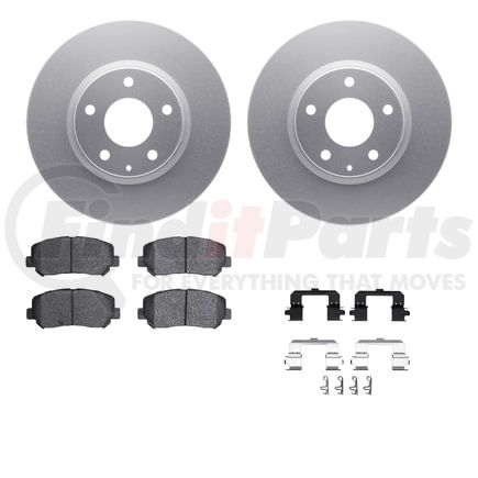 4512-80099 by DYNAMIC FRICTION COMPANY - GEOSPEC Coated Rotors with 5000 Brake Pads - Ceramic and Hardware