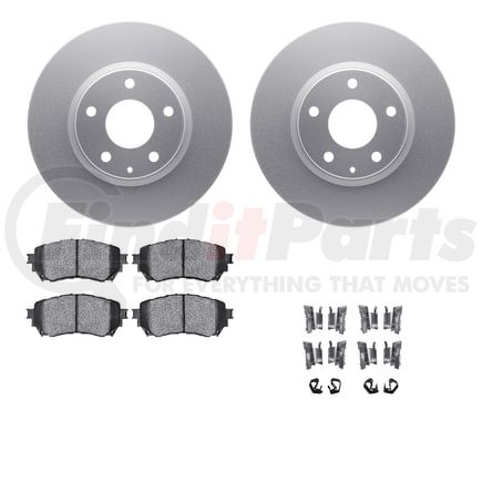 4512-80100 by DYNAMIC FRICTION COMPANY - GEOSPEC Coated Rotors with 5000 Brake Pads - Ceramic and Hardware