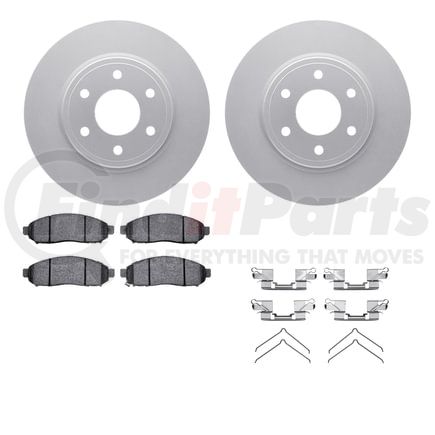 4512-67137 by DYNAMIC FRICTION COMPANY - GEOSPEC Coated Rotors with 5000 Brake Pads - Ceramic and Hardware