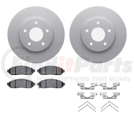 4512-67148 by DYNAMIC FRICTION COMPANY - GEOSPEC Coated Rotors with 5000 Brake Pads - Ceramic and Hardware