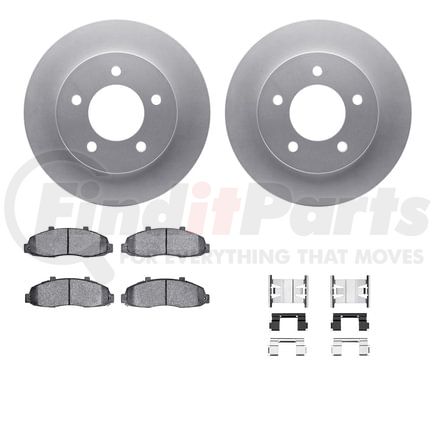 4512-99128 by DYNAMIC FRICTION COMPANY - GEOSPEC Coated Rotors with 5000 Brake Pads - Ceramic and Hardware