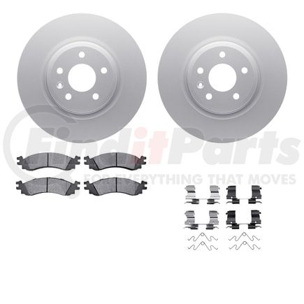 4612-54013 by DYNAMIC FRICTION COMPANY - Geospec Rotors with 5000 Euro Ceramic Brake Pads includes Hardware