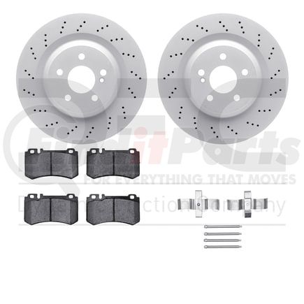 4612-63043 by DYNAMIC FRICTION COMPANY - Geospec Rotors with 5000 Euro Ceramic Brake Pads includes Hardware