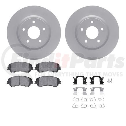 4612-67014 by DYNAMIC FRICTION COMPANY - Geospec Rotors with 5000 Euro Ceramic Brake Pads includes Hardware