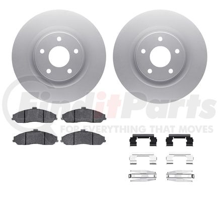 4612-46003 by DYNAMIC FRICTION COMPANY - Geospec Rotors with 5000 Euro Ceramic Brake Pads includes Hardware