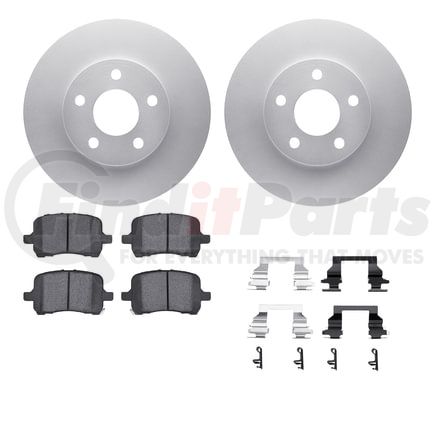 4612-47003 by DYNAMIC FRICTION COMPANY - Geospec Rotors with 5000 Euro Ceramic Brake Pads includes Hardware