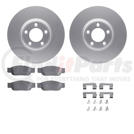 4612-54003 by DYNAMIC FRICTION COMPANY - Geospec Rotors with 5000 Euro Ceramic Brake Pads includes Hardware