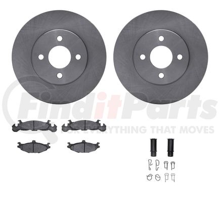 6512-39058 by DYNAMIC FRICTION COMPANY - Brake Rotor with 5000 Brake Pads and Hardware Kit