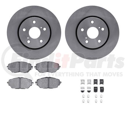 6512-76707 by DYNAMIC FRICTION COMPANY - Brake Rotor with 5000 Brake Pads and Hardware Kit