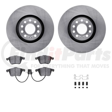 6612-73143 by DYNAMIC FRICTION COMPANY - Rotors with 5000 Euro Ceramic Brake Pads includes Hardware