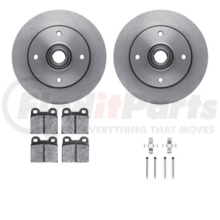 6612-74007 by DYNAMIC FRICTION COMPANY - Rotors with 5000 Euro Ceramic Brake Pads includes Hardware