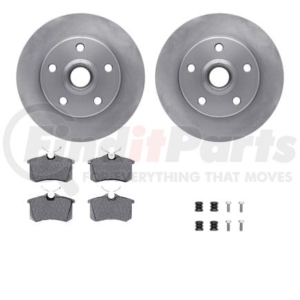 6612-74042 by DYNAMIC FRICTION COMPANY - Rotors with 5000 Euro Ceramic Brake Pads includes Hardware