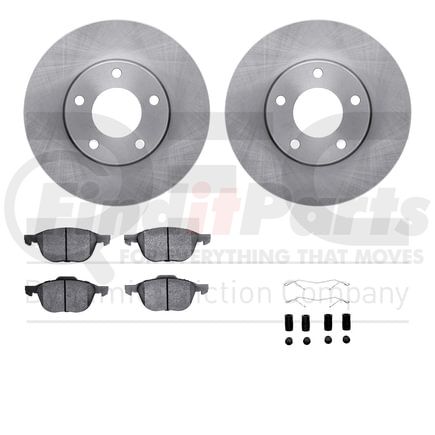 6612-80011 by DYNAMIC FRICTION COMPANY - Rotors with 5000 Euro Ceramic Brake Pads includes Hardware