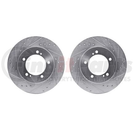 7002-01002 by DYNAMIC FRICTION COMPANY - Brake Rotors - Drilled & Slotted - Silver