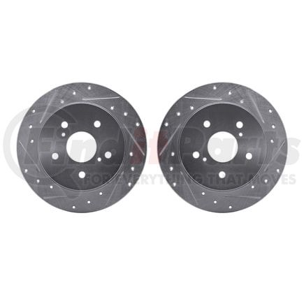 7002-01015 by DYNAMIC FRICTION COMPANY - Brake Rotors - Drilled & Slotted - Silver