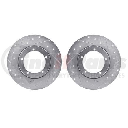 7002-02001 by DYNAMIC FRICTION COMPANY - Brake Rotors - Drilled & Slotted - Silver