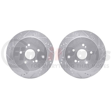 7002-01012 by DYNAMIC FRICTION COMPANY - Brake Rotors - Drilled & Slotted - Silver