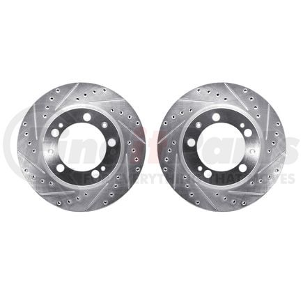 7002-02004 by DYNAMIC FRICTION COMPANY - Brake Rotors - Drilled & Slotted - Silver