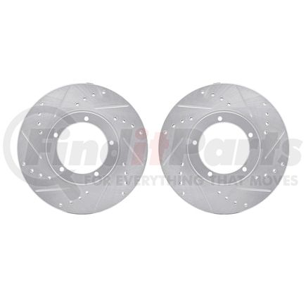 7002-02002 by DYNAMIC FRICTION COMPANY - Brake Rotors - Drilled & Slotted - Silver