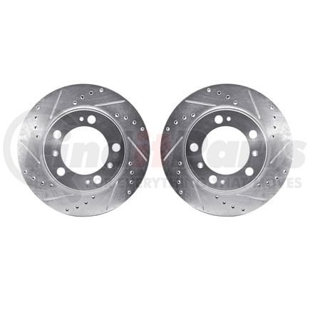 7002-02041 by DYNAMIC FRICTION COMPANY - Brake Rotors - Drilled & Slotted - Silver