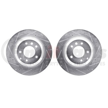 7002-02044 by DYNAMIC FRICTION COMPANY - Brake Rotors - Drilled & Slotted - Silver