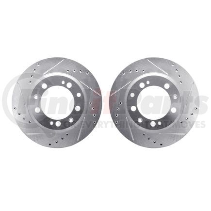 7002-02039 by DYNAMIC FRICTION COMPANY - Brake Rotors - Drilled & Slotted - Silver