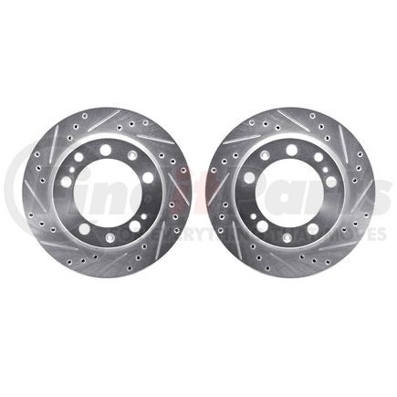 7002-02040 by DYNAMIC FRICTION COMPANY - Brake Rotors - Drilled & Slotted - Silver