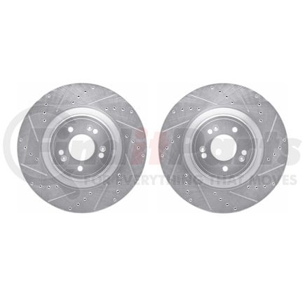 7002-03005 by DYNAMIC FRICTION COMPANY - Brake Rotors - Drilled & Slotted - Silver