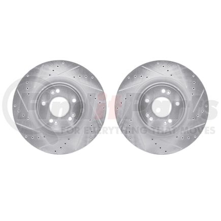 7002-03006 by DYNAMIC FRICTION COMPANY - Brake Rotors - Drilled & Slotted - Silver